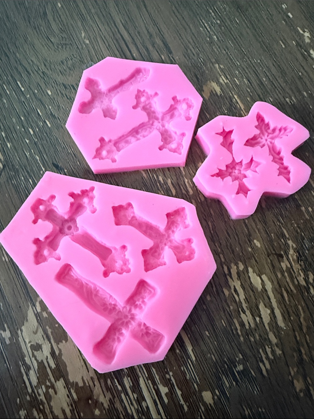 Pink Cross Silicone Mold Set for Jewelry Crafts